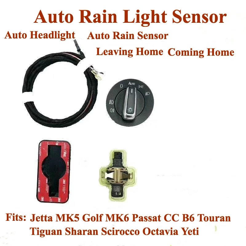 BODENLA Auto Gaismas Lietus Sensors priekšējo Lukturu Slēdzi, Atstājot Nāk Mājās VW Golf MK6 7 MK7 7.5 Jetta MK5 Passat B6 B7 B8 Tiguan