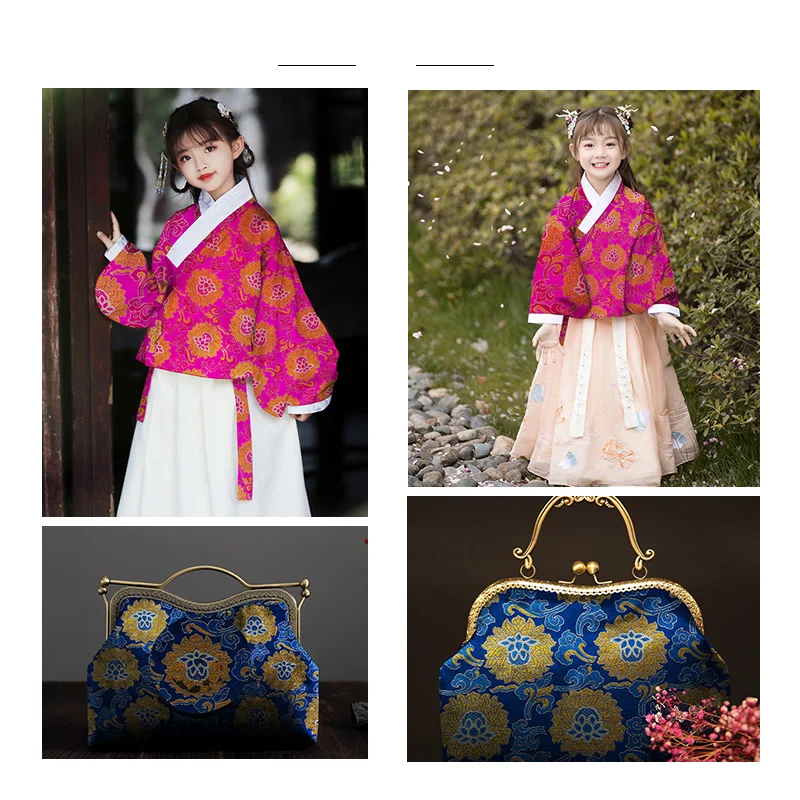 Zīda brokāta žakarda audums materiāls ir piemērots šūšanas cheongsam un kimono, apģērba audums