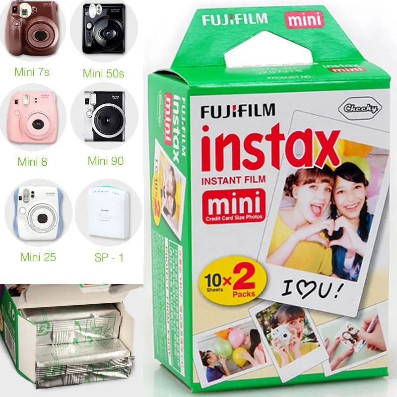 Oriģināls 20 loksnes Fujifilm Fuji Instax Mini Filmu Balta Lapa, par polaroid mini 7 7s 8 9 9S 10 20 25 50 50i SP1 SP2 dw