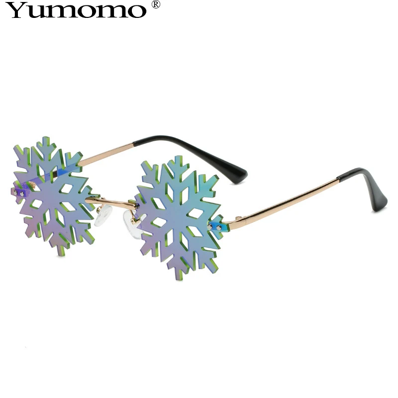 Modes Sniegpārsla Formas Saulesbrilles Sieviešu Vintage Unikālo Skaidrs, bez apmales Brilles Vīriešiem Dobi, Saules Brilles Toņos UV400 Ziemassvētku Dāvanu