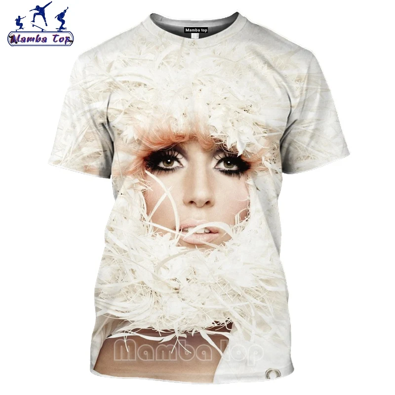 Lady Gaga T Krekls 3D Print Star Vīriešu T-krekli Hip Hop mūzikas Vīriešu T, Seksīgā Dziedātāja O Kakla Sieviešu t-veida Topi Harajuku Streetwear 1