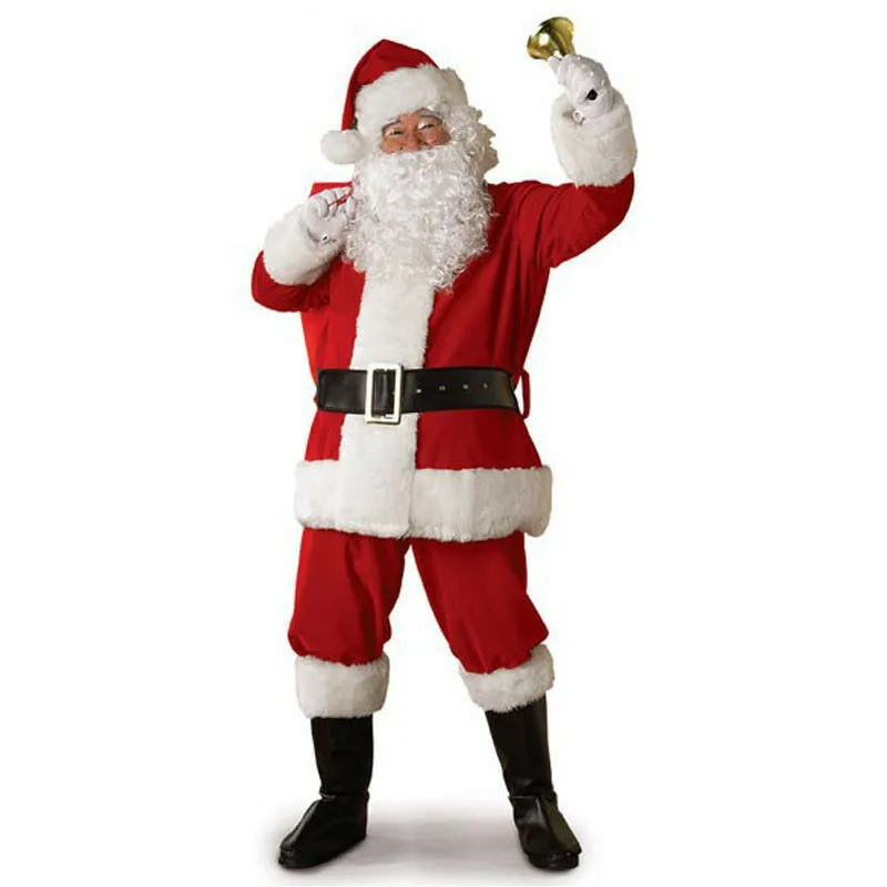 Ziemassvētku Ziemassvētku Vecīša Tērpu, Masku Pieaugušo Uzvalks Cosplay Puse Apģērbs 5GAB Masku Pieaugušo Tērpi Cosplay Tērpiem