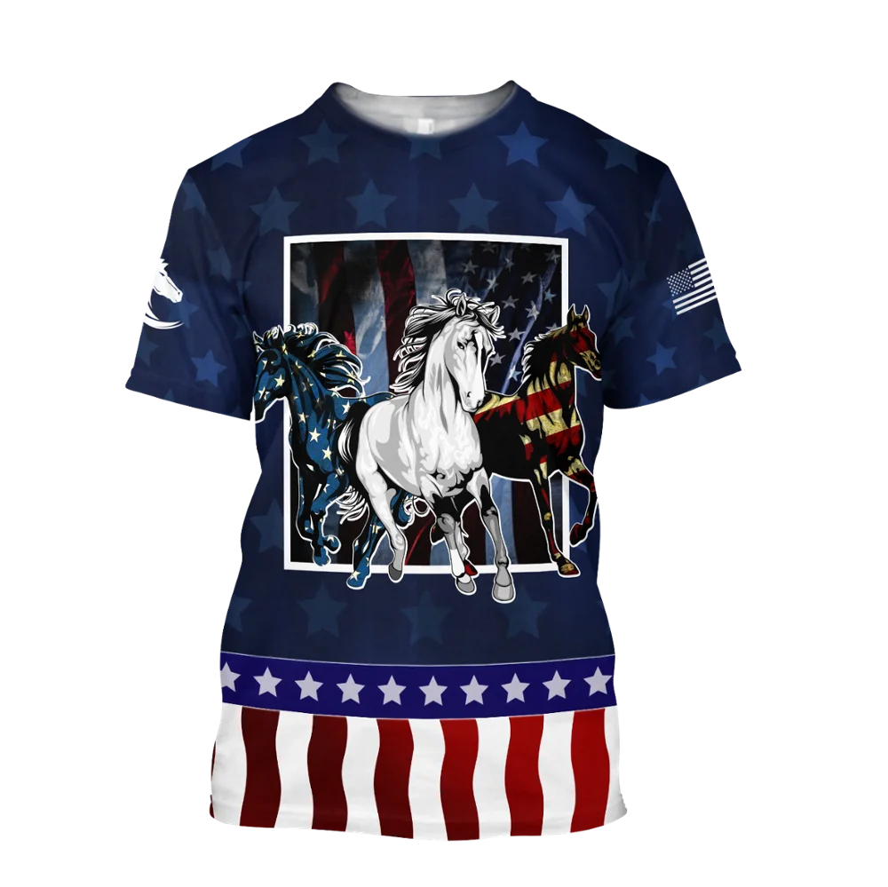Vasaras Vīriešu t-krekls Skaistu Mīlestību Zirgu 3D Iespiests T-Krekls Harajuku Gadījuma īsām Piedurknēm Tee krekli Unisex topi QDL013