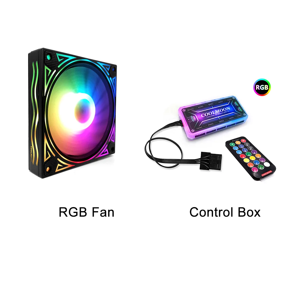 12cm PC Gadījumā 12V 6Pin Spēļu Vadības Box CPU Heatsink Ātru galda Datoru ir Viegli Uzstādīt Krāsa Mainās Klusums RGB Dzesēšanas Ventilators