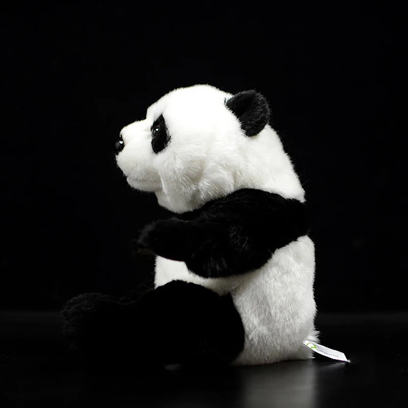 21cm Gudrs Imitētu Giant Panda Pildījumu Mīksta Plīša Rotaļlieta Ailuropoda Melanoleuca Reāli Dzīvnieku Lelle Klāt Ziemassvētku Dāvanu Bērniem