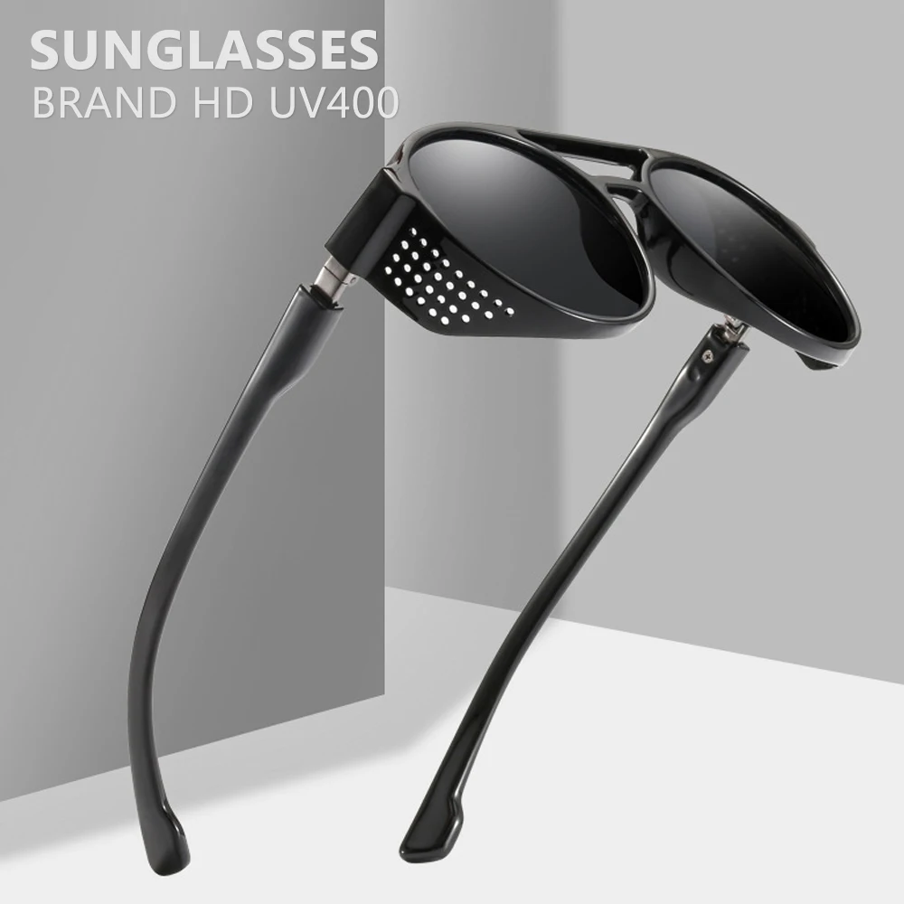 2019 Saulesbrilles Vīriešiem Steampunk Retro Hipiju Apaļas Brilles, Saulesbrilles Oculos Redondo Vintage Trending Produktu Toņos