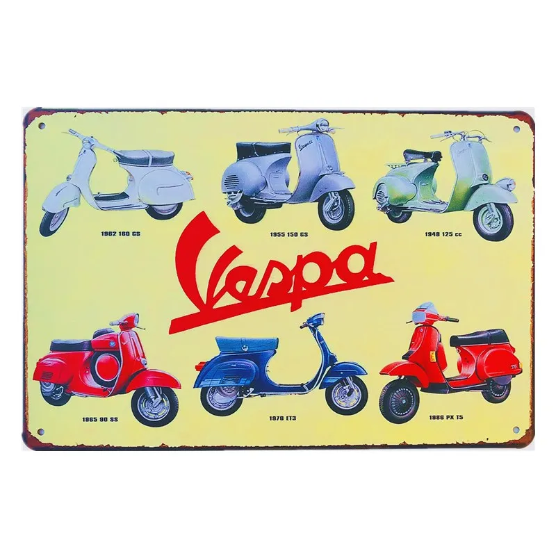 Vintage Retro Metāla Skārda Pazīmes Vespa Indijas Motociklu Uz Pub, Bārs, Kafejnīca, Garāža Dzelzs Plāksne, Plakāts, Mājas Sienas Uzlīmes, Dekori