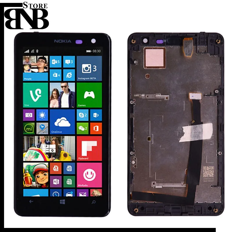 Oriģināls Par Nokia Lumia 625 RM-941 RM-943 LCD ekrānu un Touch Screen Digitizer Montāža Ar rāmi Bezmaksas piegāde