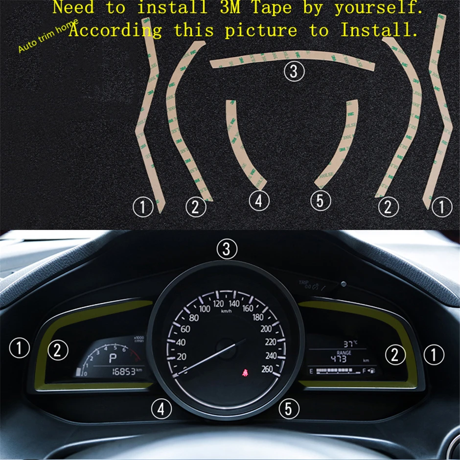 Aksesuāri Auto-stils Instrumentu Paneļa Ekrānu Vāciņš Melns, piemērots Mazda 3 - 2018 ABS Sarkana / Oglekļa Šķiedras Izskatās