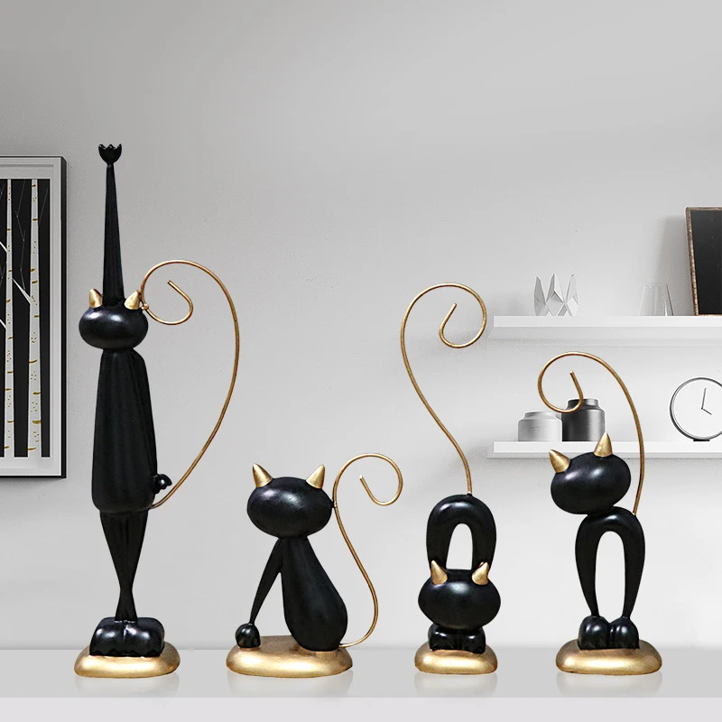 4PC Eiropas Stila Cute Kaķu Figūriņas Modeli, Radošu Sveķu Amatniecības Miniatūras Mājas Dekorēšanas Aksesuāri, Kāzu Telpu Dekori, Dāvanas