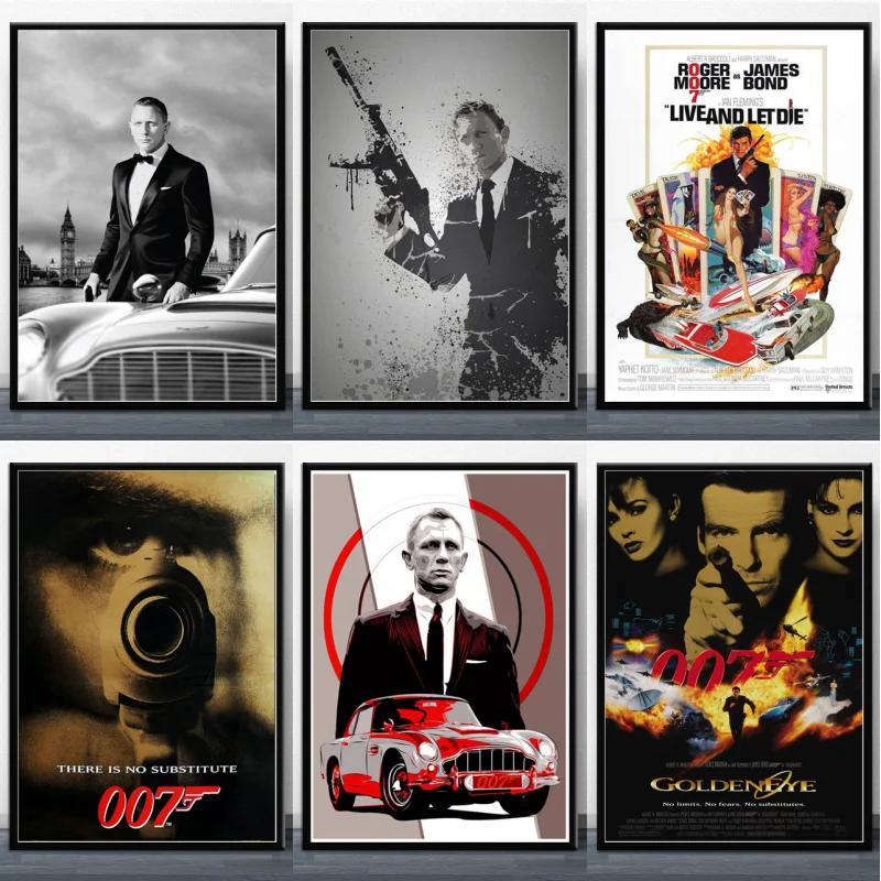 Karstā 007 Klasisko Filmu Kanvas Glezna Plakāti Un Izdrukas Sienas Art Attēlu Apdare, Mājas Dekoru Cuadros