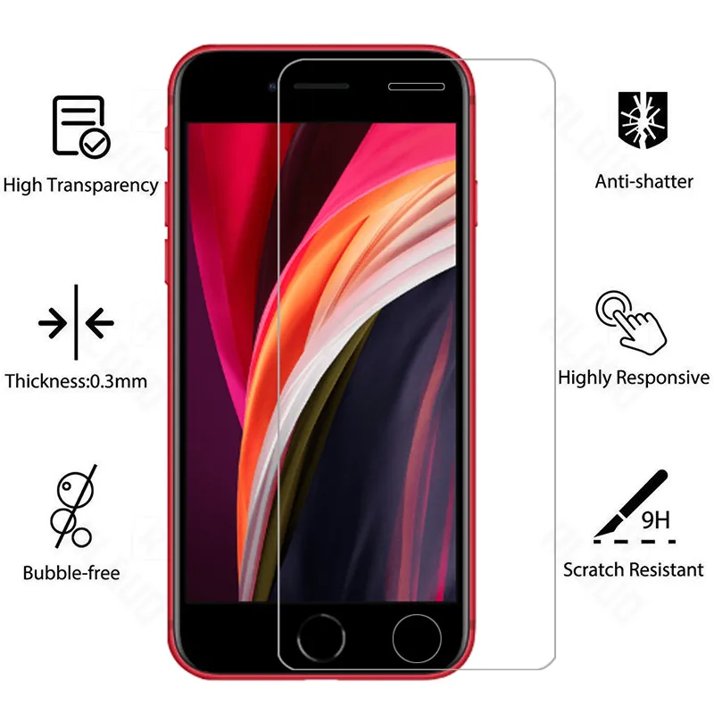 100 GAB rūdīts stikls iphone se 2020 11 Pro Xs max Xr 6s 7 8 plus stikla ekrāna aizsargs, par iPhone SE 2020. gadam, Stiklu plēves