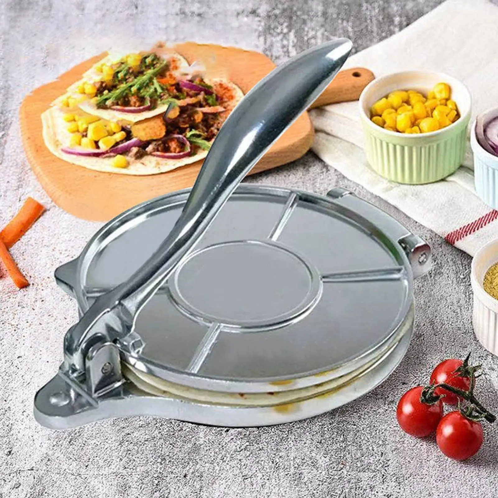 Daudzfunkcionāls Alumīnija Sakausējuma Non-stick Tortilla Maker Nospiediet Pannas Virtuves Rīku, Mājas Virtuve Kukurūzas Milti Cepamais Nospiediet Maker Rīks