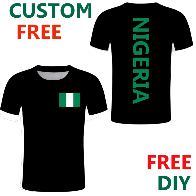 Nigērija t krekls DIY Bezmaksas Pielāgotu Nosaukumu, Melns t-krekls Nigērija Jersey Tauta Karoga Pērļu teksts, foto Nigērijas ikdienas apģērbu tshirt