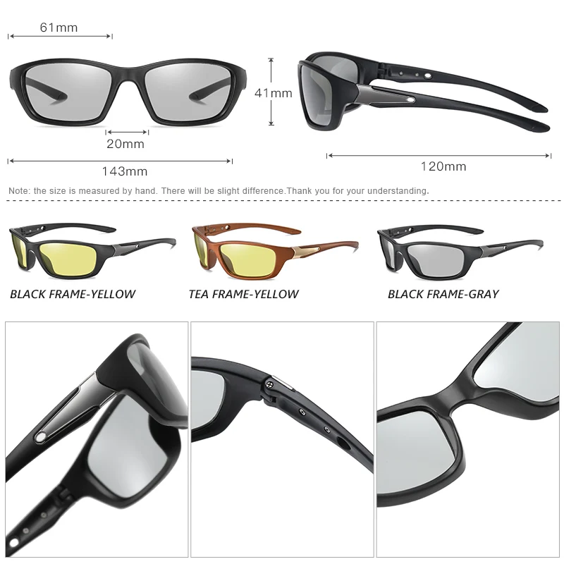 Ir 2021. Āra Sporta Braukšanas Photochromic Saulesbrilles Vīriešiem Polarizētās Brilles Dienu Nakts Redzamības Chamelon Ieplests UV400 zonnebril heren