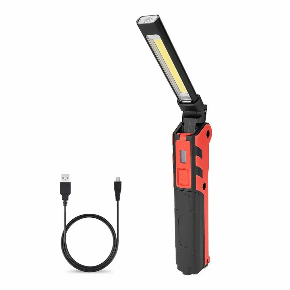 COB+USB Folding Lādējams Magnēts Lukturīti, Lukturu Portatīvo Daudzfunkcionāls Darba Gaisma Super Spilgti LED Lukturīti