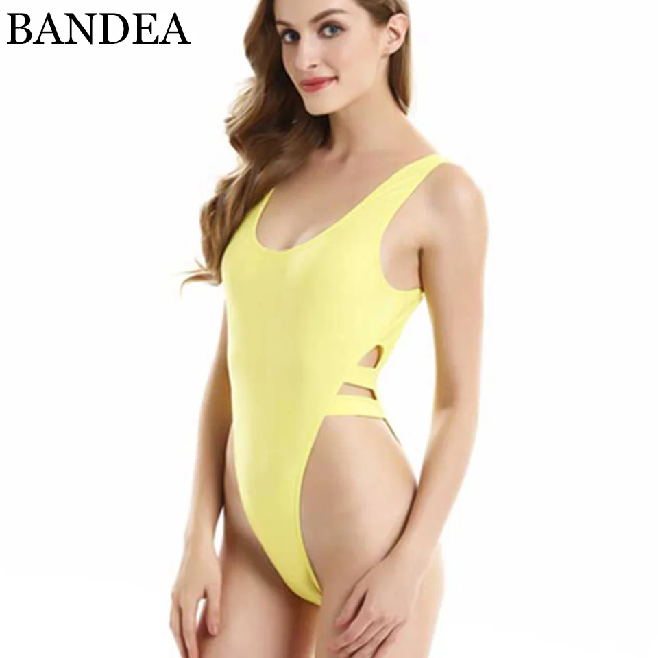 BANDEA Peldkostīmi Sieviešu Peldkostīms 2019 Sexy Bikini Viens Gabals Peldkostīmi Backless High Cut Peldkostīmu Sieviešu Sandales peldkostīmu