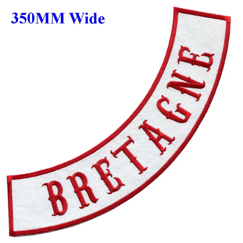 350mm garums 3 krāsas BRETAGNE biker plāksteri dzelzs par ielāpus apģērbi/motociklu vestes izšūts šūpuļzirgs plāksteri
