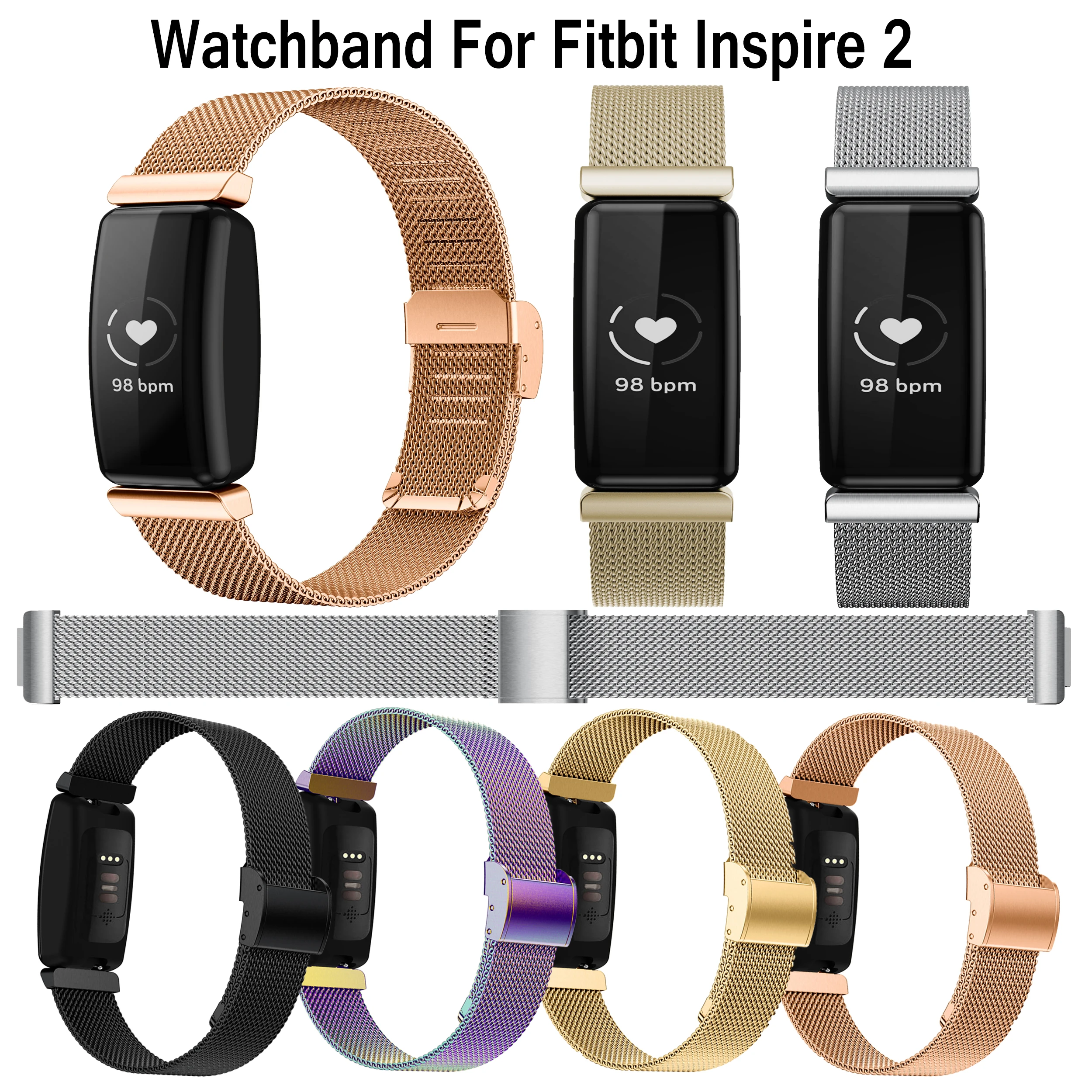 Augstas Kvalitātes Milanese Cilpa skatīties siksnu Fitbit Iedvesmot 2 smart watch band Nomaiņa jauns aproce, Lai Iedvesmotu 2 Aksesuāri