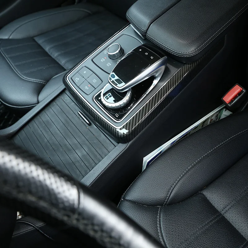 Par Mercedes Benz GLE GLS ML, GL Klases W166 2013-2019 Oglekļa Šķiedras ABS, Centrālā Kontroles Multivides Režīmā Apdare, Rāmis Melns