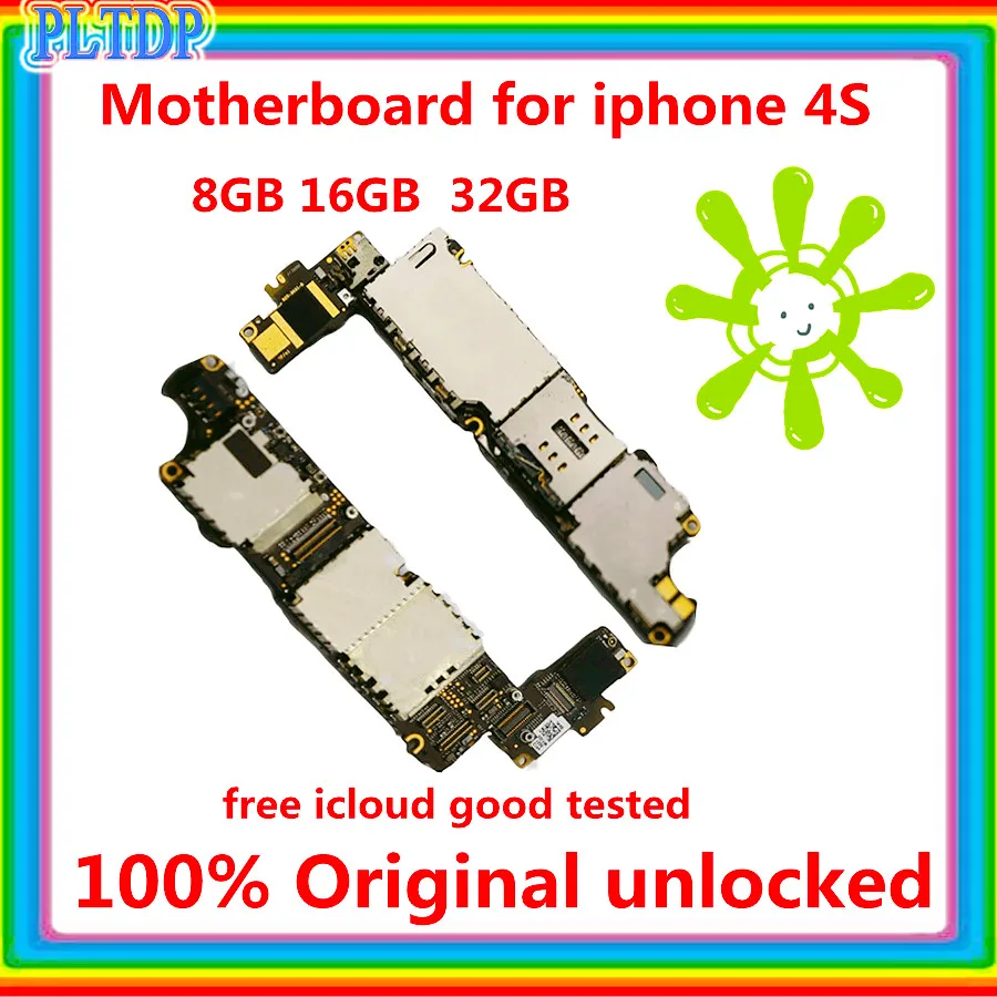 Oriģināls mainboard iPhone 4s Mātesplati ar šķeldu atbloķēt iphone 4 S loģika valdes bezmaksas icloud darbojas ar IOS systemTest