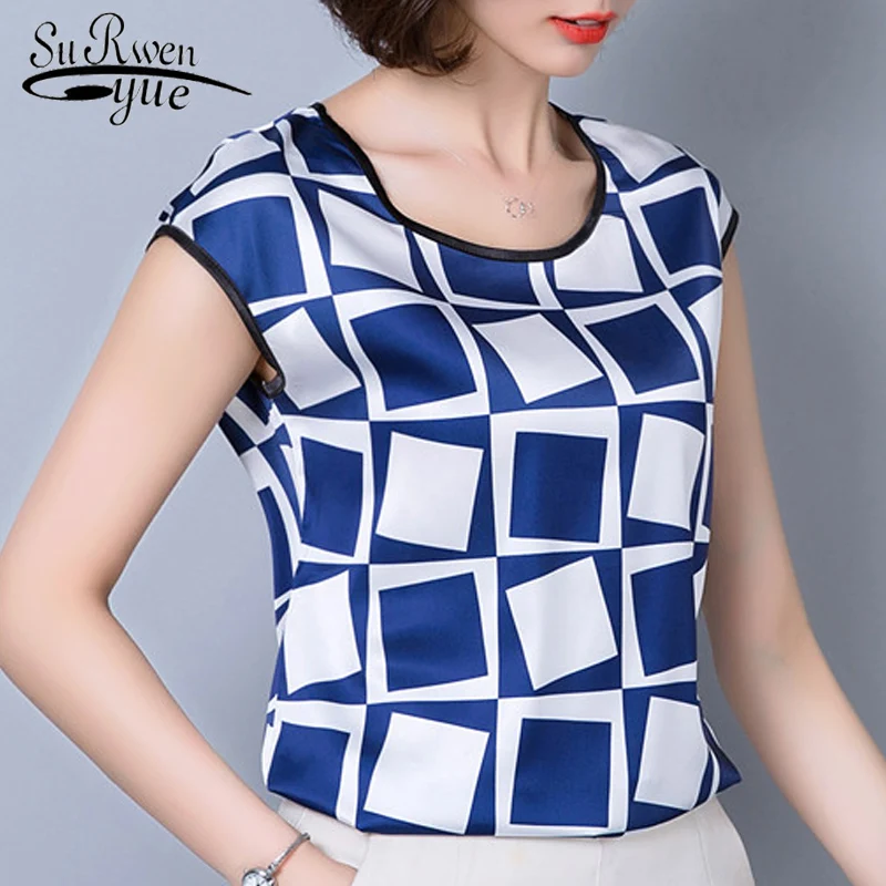 Ir 2021. Modes bez Piedurknēm Šifona Sieviešu Apģērbu Ģeometriskā Svītrainām Plus Izmēra 5XL Sieviešu Krekls, Blūze Sieviešu Topi Blusas D733 30