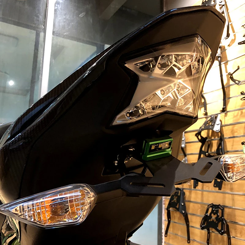 Motociklu Asti Kārtīgi Fender Eliminator Reģistrācijas numura zīme Holderframe LED Gaisma, Par KAWASAKI Z900 2017 Z 900