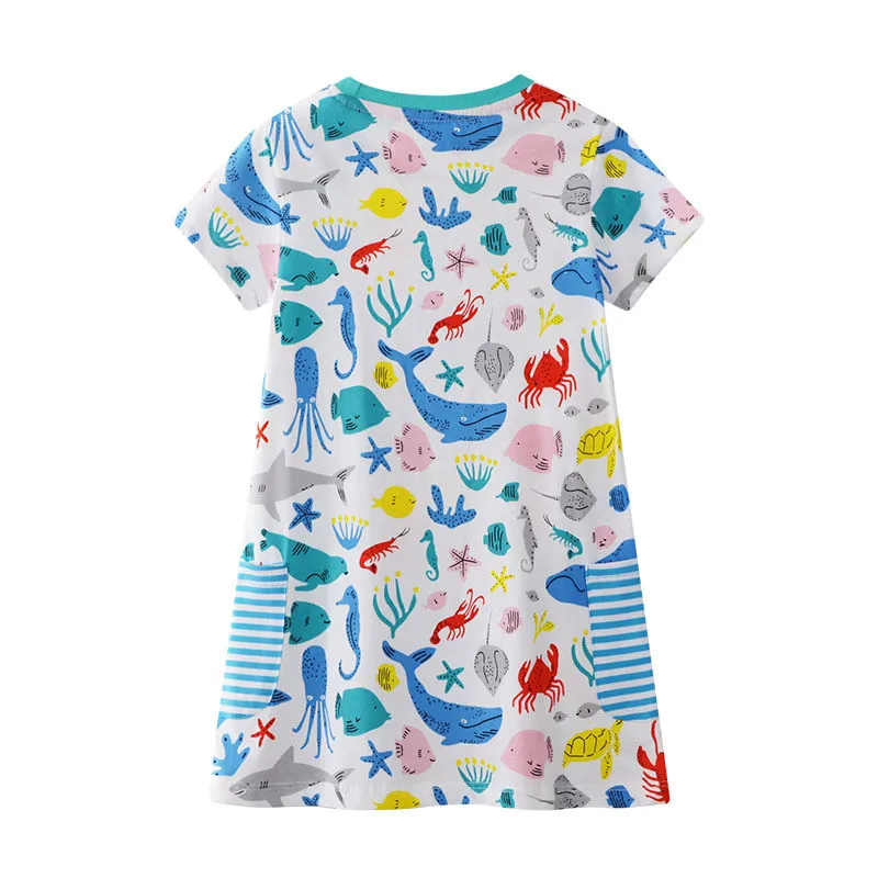 Lekt Metru New Rainbow Bērnu Kleita Drēbes Kokvilnas Drukāt Karikatūra Rakstzīmes 2019 Vienradži Bērniem, Meiteņu Kleitas, Vasaras Bērns Valkāt