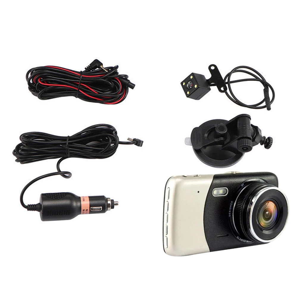 4 Collu IPS HD 1080P Auto Vadītāja Ieraksti Dash Cam Transportlīdzekļu Atpakaļskata Kamera Auto DVR Braukšanas Ieraksti Dashcam Nakts Redzamības G Sensoru