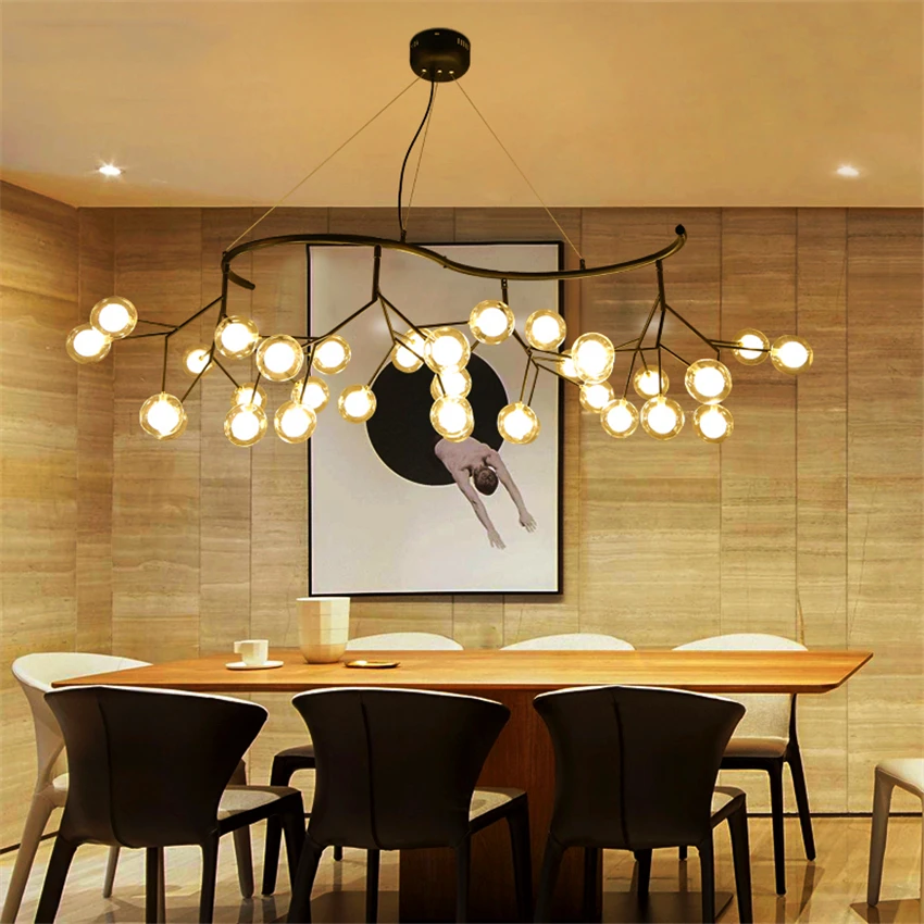 Ziemeļvalstu LED Stikla Piekariņu Gaismas Ēdamistabas Virtuves Aprīkojums LED Pendant Lampas Romantiska Firefly Karājas Lampas Avize Spīdumu Apgaismojums