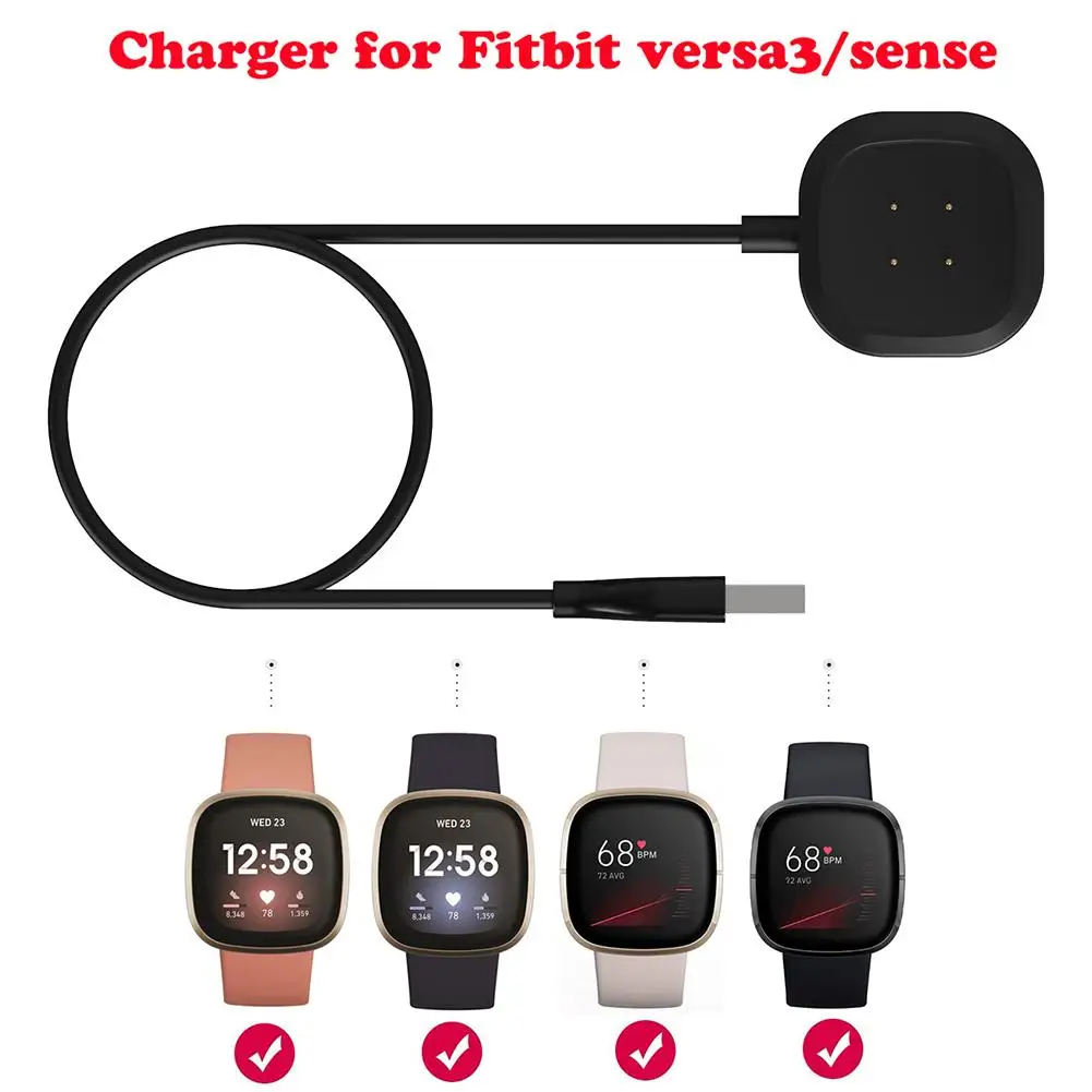 Portatīvo Uzlādes Kabelis Doks fitbit Versa 3 Lādētāju Stāvēt Varu Skatīties Lādētāju Fitbit sajūtu USB Uzlādes Datu Šūpuļa
