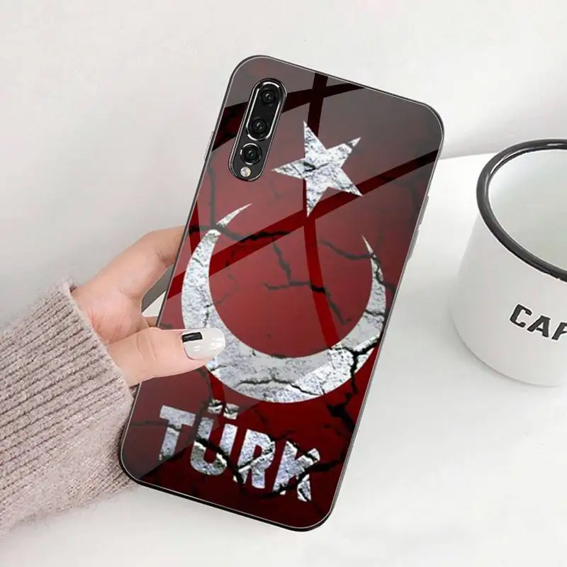 Turcija turcijas Karogs Pasūtījuma Mīkstas Telefonu Gadījumā Rūdīta Stikla Huawei P30 P20 P10 lite godu 7.A 8X 9 10 mate 20 Pro
