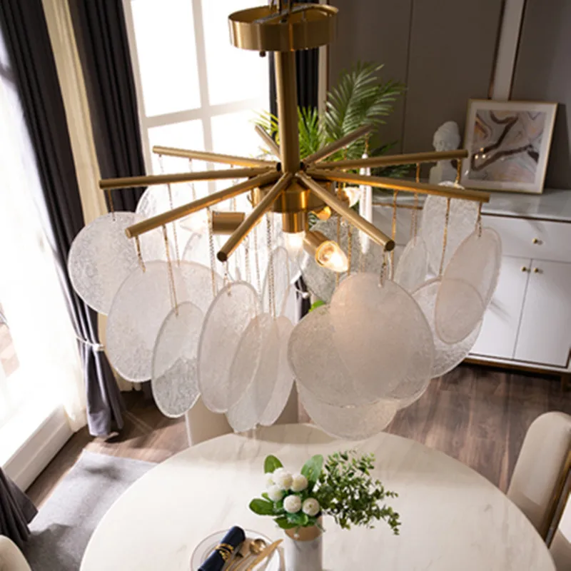 Nordic Style Gaismas Grezns Oriģinalitāti Restorāns Lampas Guļamistabas Pilnīga Vara Stikla Vēja Piebalsot Lustra