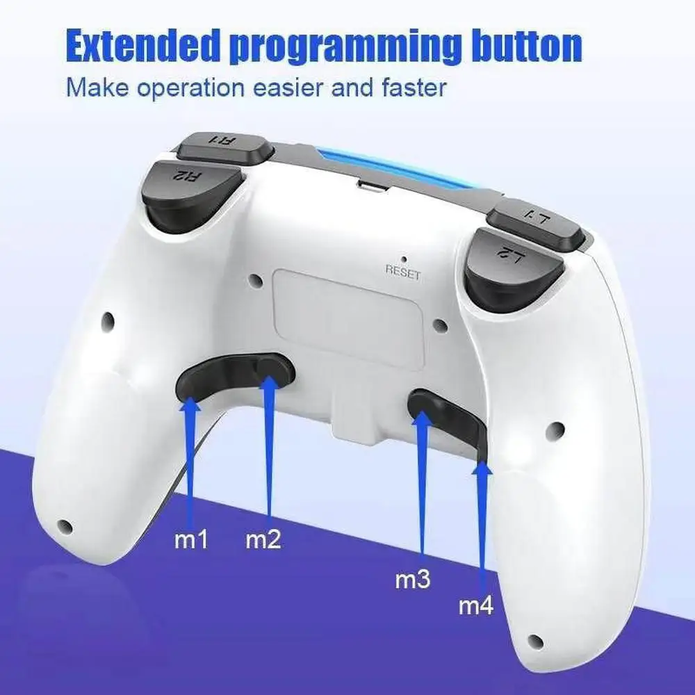Par PS4 PS5 Gamepad Bluetooth Bezvadu Spēļu Kontrolieris ar Programmējamās Pogas Bluetooth 4.0 Sešu Ass Dubultu Vibrāciju