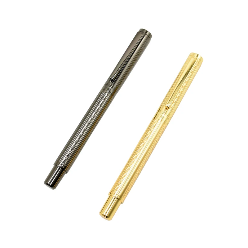 1gb Augstas klases Izsmalcinātu Strūklaka tintes pildspalva 0.5 mm, zelta / gun pelēkā fountain pen profesionālā biznesa rakstot pildspalvu, paraksts