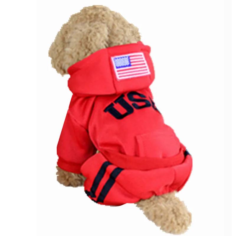 ASV Ziemas Suņu Apģērbu Modes Pet Suņu Segas Jumpsuit Kokvilnas Jaka Hoodies Sporta Apģērbu Maziem Suņiem Apģērbs 25S2Q