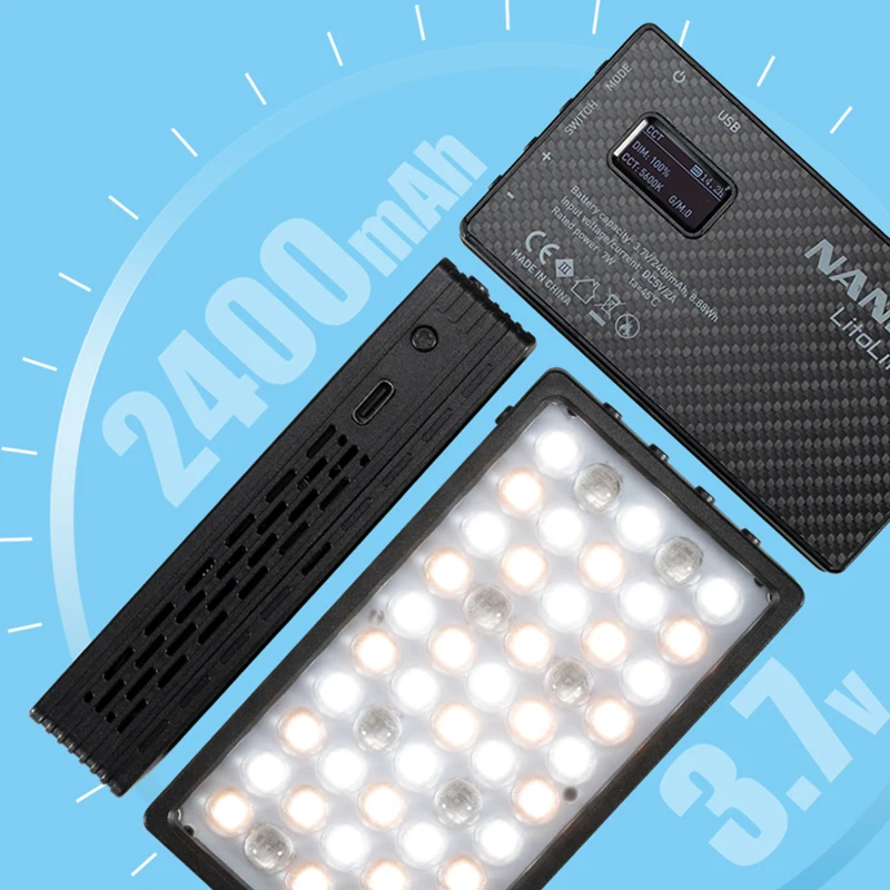 Nanlite litolite 5c Fotogrāfija Apgaismojums Portatīvās LED Gaismas 2700K-7500K RGB HSI KMT FX Apgaismojums Video Gaismas Selfie Fotokameras