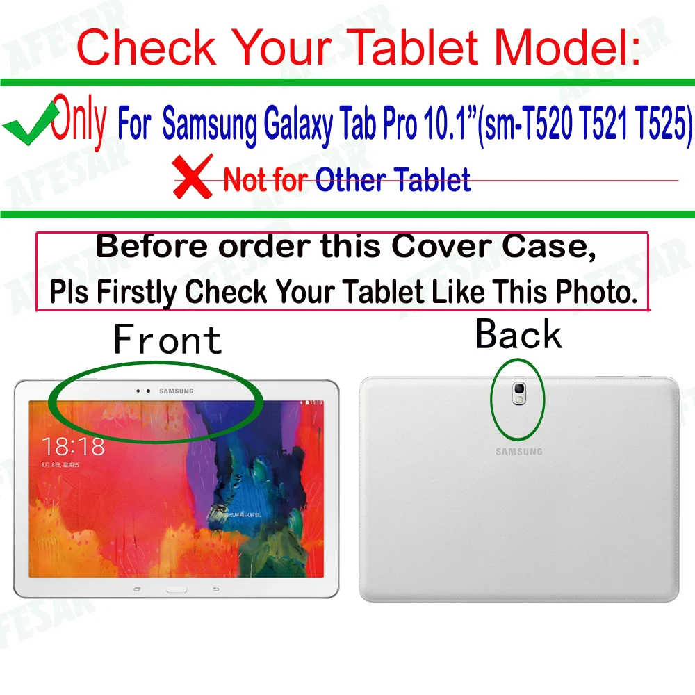 Afesar UltraSlim Stāvēt book Cover Case for Samsung Galaxy Tab Pro 10.1 collu vai SM T520 T521 T525 tablete pu ādas Gadījumā magnētisko