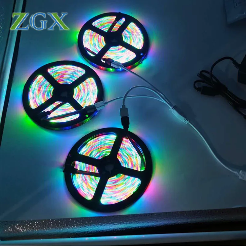 ZGX WIFI LED lentes 5050 RGB 2835 led lentes, led gaismas indikators, bezvadu kontrolieris lentes neona HD TV Darbvirsmas Ekrāna Apgaismojums virtuves