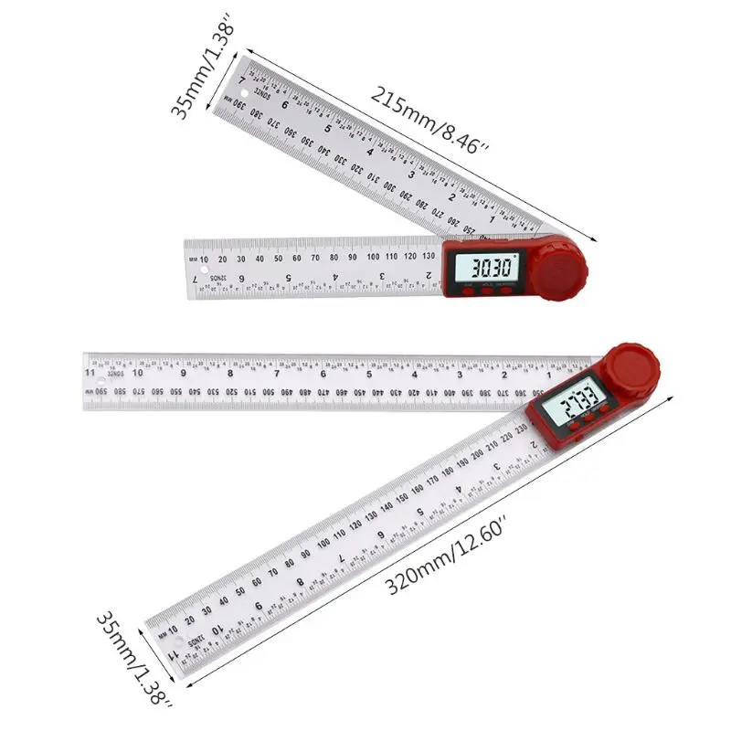 300mm/200mm Digitālo Leņķa Lineālu Inclinometer Goniometer Transportieris, Leņķa Meklētājs B85C