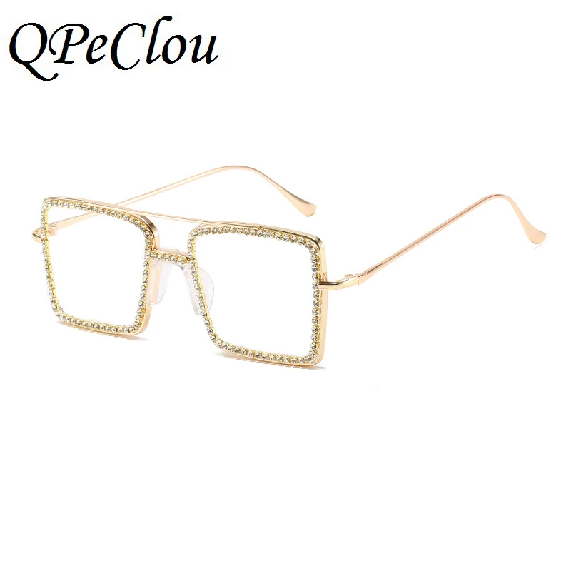 Jauns Moderns Vintage Metāla Luksusa Spīd Dimanta Brilles Rāmis Sieviešu Modes Roku Darbs Brilles Dāmas Laukumā Oculos Feminino