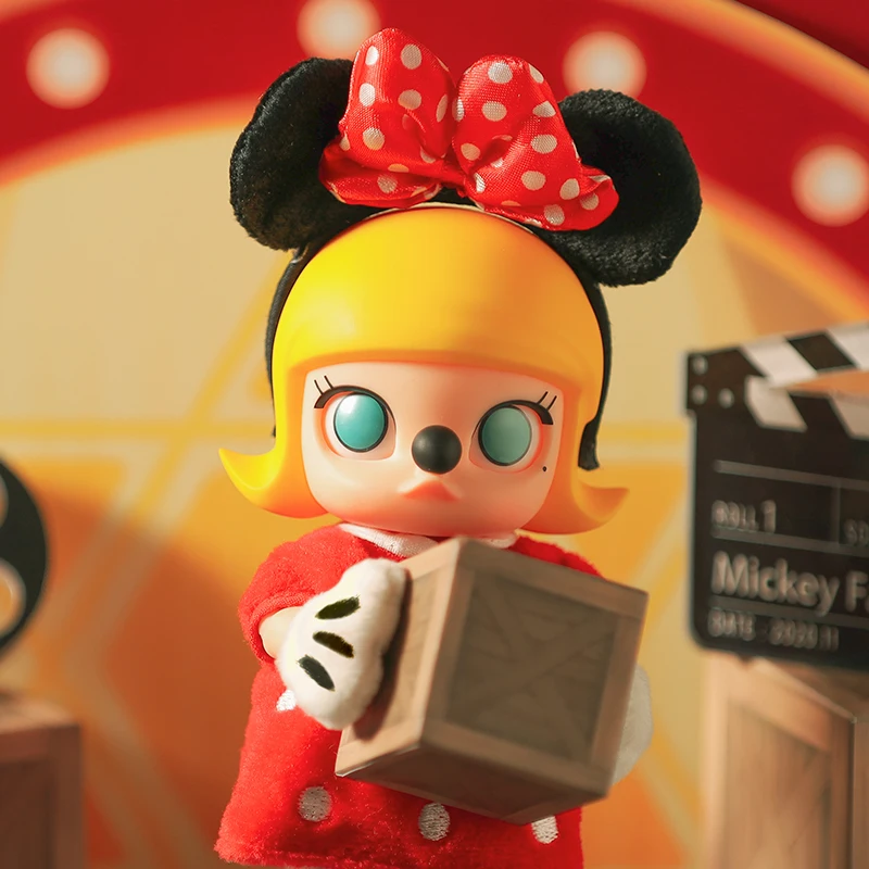 POP MART Mickey nams:Mickey un Mini Molly BJD Gudrs Kawaii Vinyle Rotaļlietas