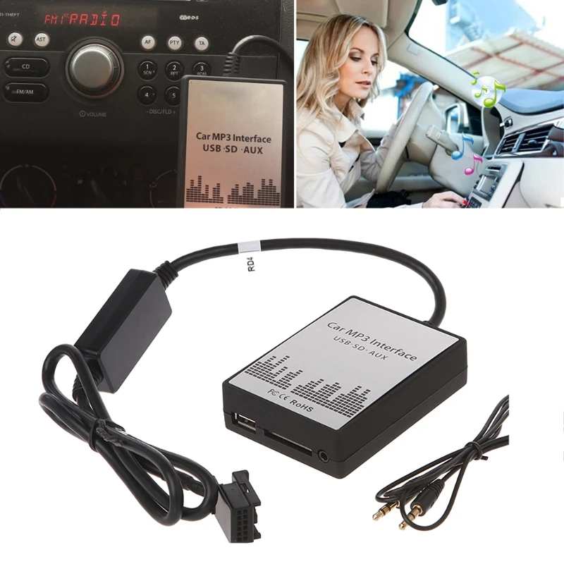 USB, SD, AUX Auto MP3 Mūzikas CD Mainītājs Adapteri Priekš Peugeot 307 407 Citroen C4, C5
