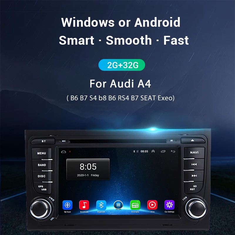 Android 10.0 DSP 2 din Auto Radio Multimediju Video Atskaņotājs Audi A4 B6 S4 RS4 B7 SEAT Exeo Navigācija GPS 2din DVD