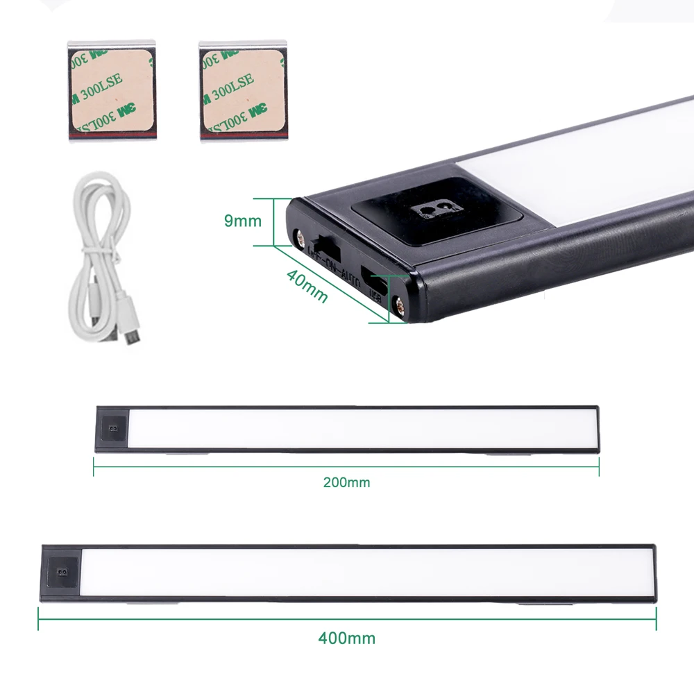 USB iekasējams Powered LED Virtuves Magnētu Gaismas instalācijas Rokas Slaucīt Sensoru Lampas korpusa Skapji Skapja 20/40CM