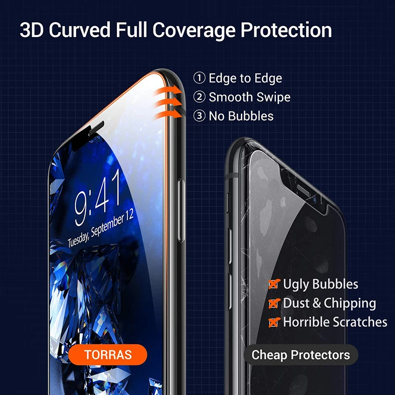 5gab/Partija Pilnībā Segtu Rūdīts Stikls iPhone 12 Pro Max 11Pro Screen Protector For iPhone X XR XS MAX 7 8Plus 6S SE 2020 Stikla