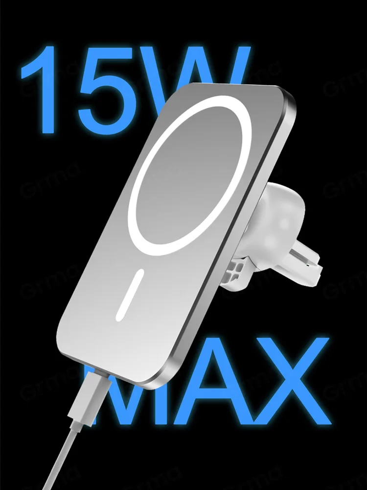 NLSnakeDay Iphone 12 12 Pro Max Magsafe Bezvadu Automašīnas Lādētājs Airvent Mount Magnēts Adsorbable Telefona Auto Turētāju 15W Lādētāju