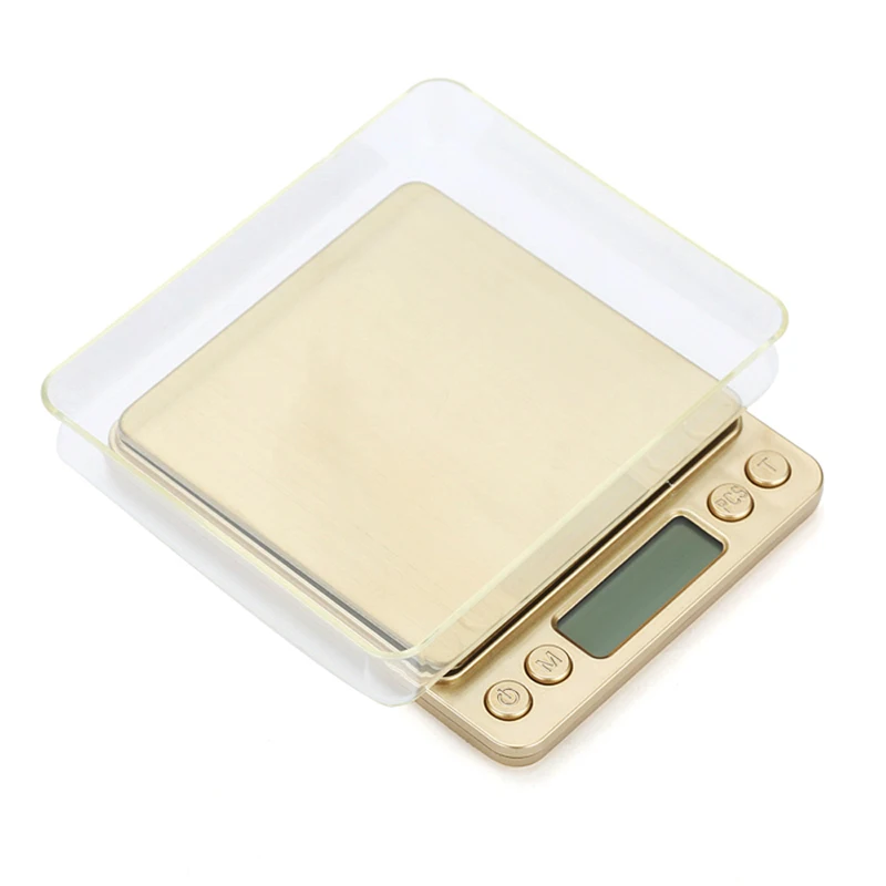 Mini Elektroniskie Virtuves Mēroga 0,1 g Precizitāti pasta Pārtikas Diētu mēroga Gatavošanas Cepšanas Pasākums Instrumenti ar 2 paplātes sudrabs & zelts