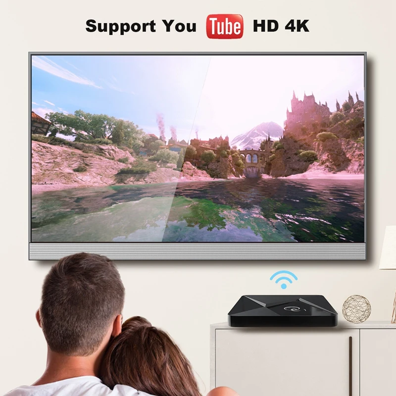 Q1 MINI Smart TV KASTĒ Andriod 9.0 Youtube 2GB 16GB Rockchip RK3328 Četrkodolu 2,4 GHz WIFI 4K Ultra HD Google Play Android TV Box