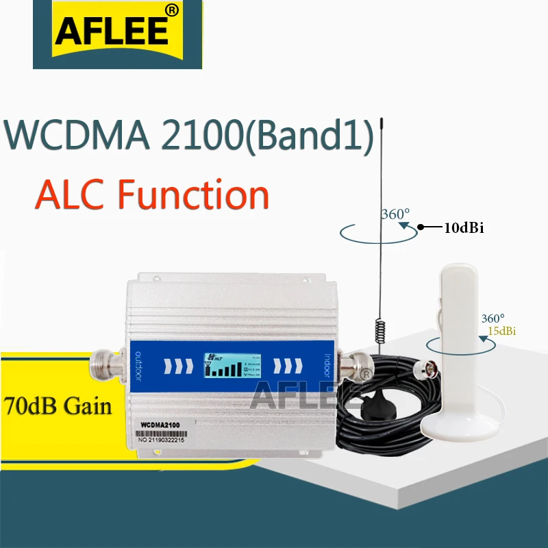 Lielā Izpārdošana!! ALC 2100Mhz 3g Mobilo Pastiprinātājs WCDMA 3G 2100Mhz GSM Repeater 2G 3G 4G Datu Mobilā Signāla Pastiprinātājs 70dB UMTS LTE Komplekts